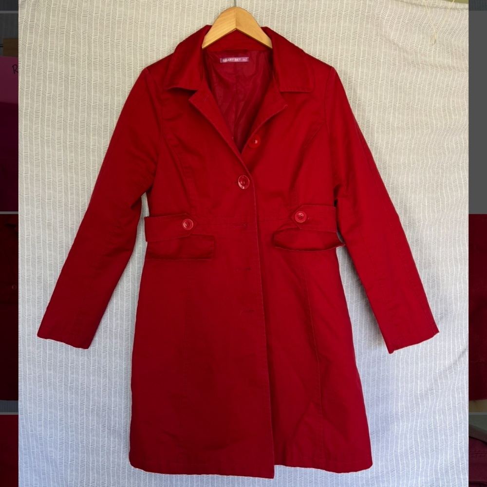 Lg Smart Set Vintage Red Trench Coat